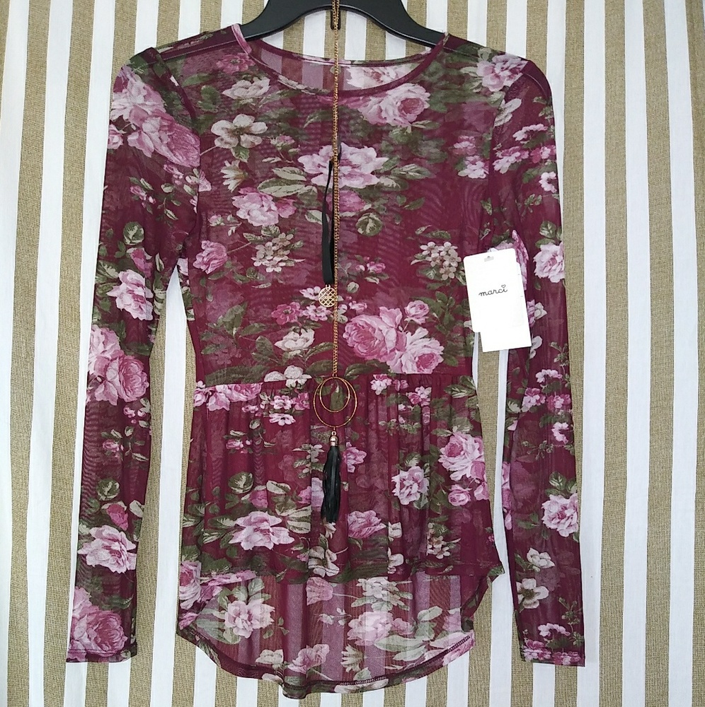 Sheer floral top